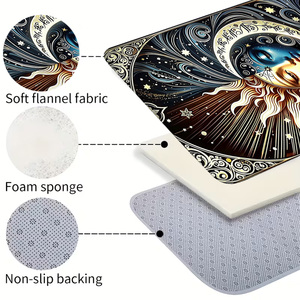 Tapis <span class=keywords><strong>de</strong></span> <span class=keywords><strong>bain</strong></span> personnalisé imprimé <span class=keywords><strong>soleil</strong></span> lune étoile, antidérapant, design artistique, tapis <span class=keywords><strong>de</strong></span> salle <span class=keywords><strong>de</strong></span> <span class=keywords><strong>bain</strong></span> personnalisé, tapis <span class=keywords><strong>de</strong></span> sol à séchage rapide, vente en gros, décoration intérieure - Product Image 5