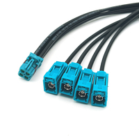 Kabel ekstensi kamera Universal, kabel ekstensi kamera Universal Quad Mini Fakra Female ke 4 Ports Fakra Female FPD-Link III GMSL 2