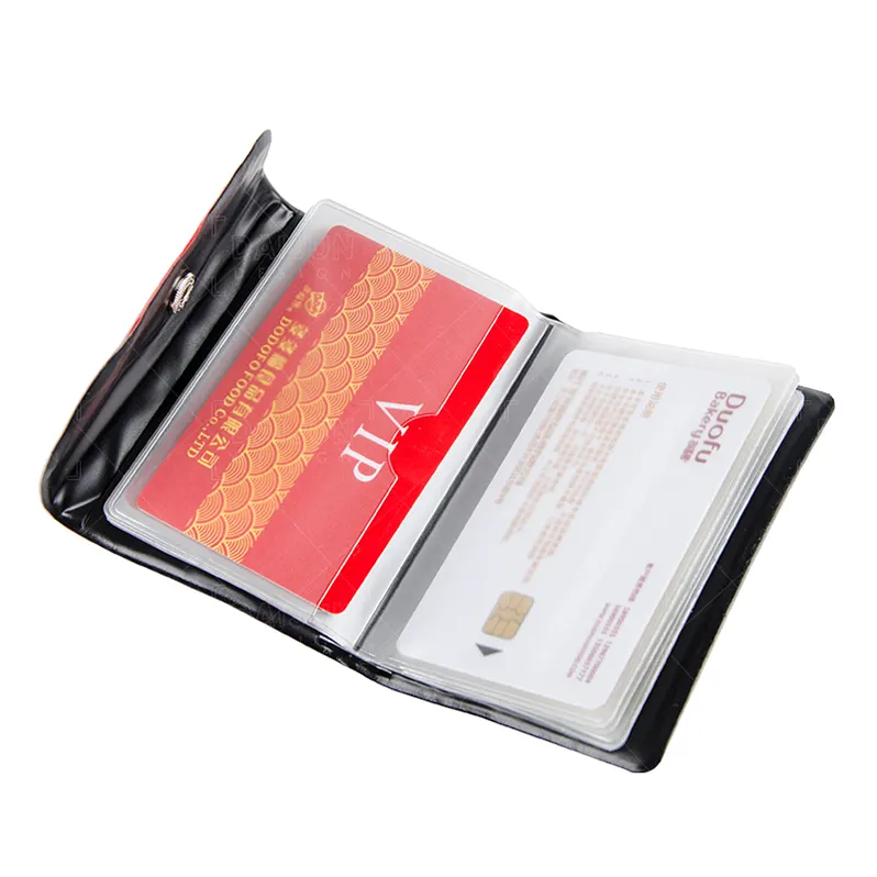 Carteira de cartão de crédito para estudantes, carteira de plástico simples e colorida para cartões de identidade e cartões, pasta de cartão