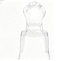 Chaise de mariage sans accoudoirs en acrylique transparent, style princesse