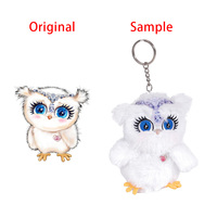 Porte-clés en peluche ours dessin animé personnalisé en usine, porte-clés ours en peluche de petite taille, porte-clés ours doux personnalisé avec marque