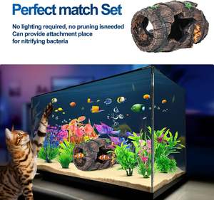 CousDUoBe Decoraciones de <span class=keywords><strong>Acuario</strong></span> con Forma de Barril <span class=keywords><strong>Roto</strong></span> y Estrella de Mar Pintadas con Textura para Peces Betta, Accesorios para Acuarios, 1 Barril + <span class=keywords><strong>Acuario</strong></span> - Product Image 3