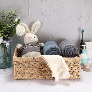 Decorative Hand Woven Water Hyacinth Storage Baskets Natural Water Hyacinth Storage Baskets For Pantry <b>Shelf</b> Closet Organizer - Product Image 6