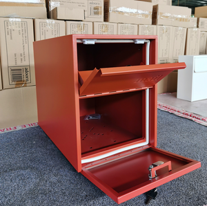 Casella di posta in piedi per esterni scatola di lettere in acciaio scatola per pacchi di giornali grande cassetta postale - Product Image 6