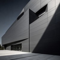 Panneau composite en aluminium moderne de couleur personnalisée pour mur extérieur |   Façade en ACP noir durable, résistante aux UV, écologique et imperméable