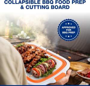 Vente d'usine 8L/16L/30L Grande planche à découper pliable Bac de préparation portable pour barbecue avec couvercle Outil de préparation des repas rectangulaire écologique - Product Image 2