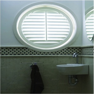 Best Sell Custom Size Wooden <strong>Shutter</strong> Door Precast Round <strong>Oval</strong> <strong>Shutter</strong> <strong>Window</strong> - Product Image 6