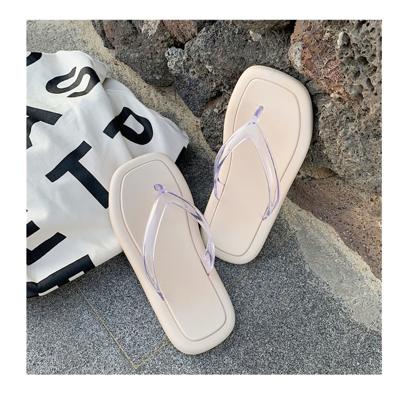 Transparent Belt Thong Flip-flops Women Summer Soft Sole Beach Flip Flops Slippers