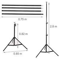 Équipement de photographie Lightstand Portable Flexible Support Selfie Live Streaming Support Trépied, 20cm,160cm,190cm,210cm,240cm Boîte