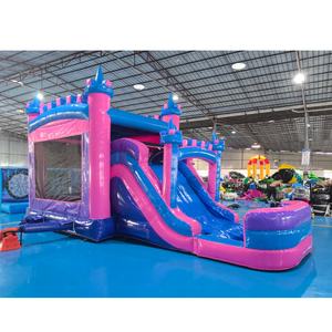 Yeni fabrika özel çocuk parti kullanımı düz renk PVC sıçrama ev açık şişme kale su kaydırağı THL marka satış - Product Image 3