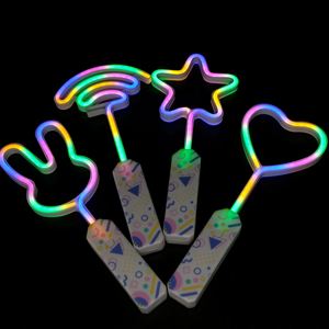 Trumpet Fairy Multicolor Glow Wand Adjustable LED Heart-Shaped Wand Star Wand Neon <b>Light</b> Girls' Party Toy Children's Glow Stick - Product Image 1