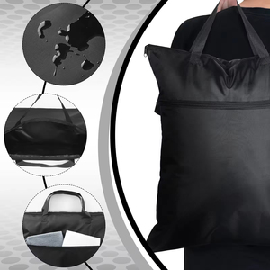 Borsa per la conservazione dei vestiti sporchi e bagnati impermeabili impermeabili pesanti su misura borsa per la <span class=keywords><strong>biancheria</strong></span> nera da viaggio con tasche con cerniera - Product Image 3