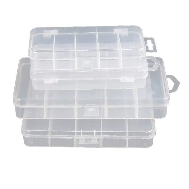 Customizable Fishing Tackle Box 6 Compartments Bait Lure Hook Storage Box Fishing Accessories Plastic Storage Case Transparent