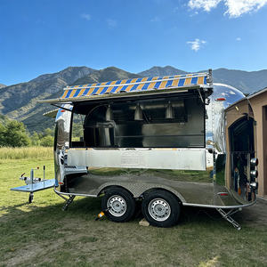 Remorque de cuisine mobile pour restauration rapide, entièrement équipée, en acier inoxydable, avec barbecue, fumoir et machine à café - Product Image 1