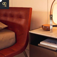 2025 italien nouveau luxe en acier inoxydable cadre grand lit chambre meubles ensemble lit double classique