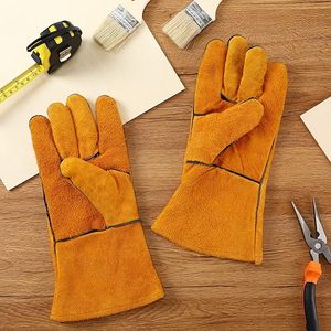 Tig Mig Stick Gelbe Kuh Split Hitze beständige Schweiß leder handschuhe für die Arbeit Hitze-/Feuer beständigkeit für Schmiede, Grill, Grill, Kamin - Product Image 3