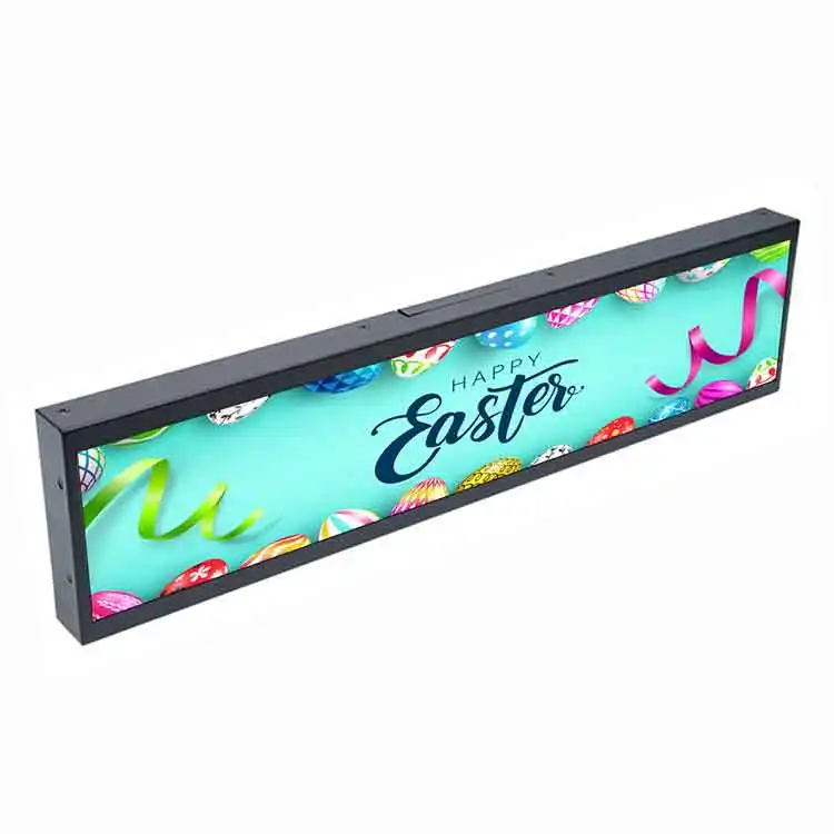 Multi size Stretched shelf wifi lcd advertising player display high brightness digital signage wide bar screen