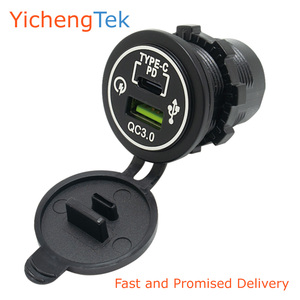 12V24Vユニバーサルカーバス急速充電15.5WType-C <span class=keywords><strong>USB</strong></span> Type C <span class=keywords><strong>USB</strong></span> Aダブル2ポート充電器ソケット - Product Image 6