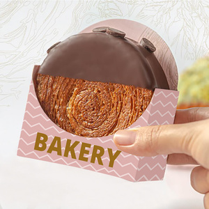 Boîtes de boulangerie en papier blanc jetables personnalisées, délicieuses, surgelées, <span class=keywords><strong>au</strong></span> goût sucré, rondes, pour croissants, pâtisserie - Product Image 1