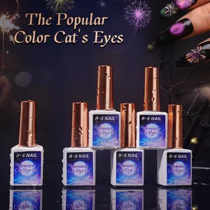 Oem Uv Gel Hoge Kwaliteit Gel Polish Drie Stap 6 Kleuren Vuurwerk Cat Eye Gel