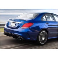 Diffuseur arrière amélioré S63 AMG W205 Bodykit Diffuseur arrière avec tuyau d'échappement Noir Argent