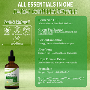 OEM Private Label GLP1 Supplement Liquid Drops GLP1 Support for Metabolic Gut Digestive Health Immune Energy Support - Product Image 3