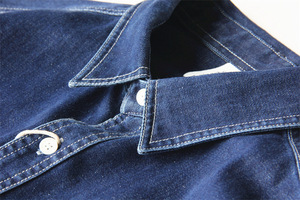 Camicie da uomo <span class=keywords><strong>di</strong></span> alta qualità in tessuto Denim blu <span class=keywords><strong>oversize</strong></span> da esterno a manica lunga Casual Button up <span class=keywords><strong>Jeans</strong></span> camicie da uomo - Product Image 3