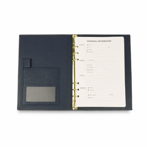 Libreta de Anillas A5 de Cuero Italiano Genuino con Logotipo Personalizado del Fabricante OEM, con Bolsa de Lona, Regalo Corporativo Ejecutivo - Product Image 6