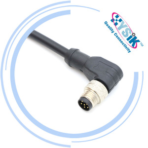 สายต่อแบบมีหัวต่อ M8 ตัวเมีย แบบมุมฉาก ปลายเปิด 3 4 5 8 พิน - Product Image 5