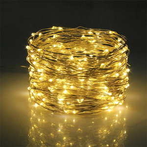 Guirnalda de Hadas de Alambre de Astilla con <span class=keywords><strong>Pilas</strong></span>, Cadena de <span class=keywords><strong>Luces</strong></span> Led para Exteriores, Decoración de Boda, 2M, 5M, 10M - Product Image 1