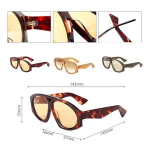 最新イタリアトレンド高級カスタムロゴ特大ブランドデザイナーCR39厚手手作りアセテートサングラス（女性用） - Product Image 2