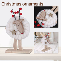 Weihnachten Holz Schaf Filz kleine Ornamente Set Schaffell Schneemann Alter Mann Esstisch Dekoration Weihnachts baum Ornamente