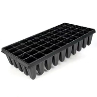 Plateaux de semis robustes en plastique noir, écologiques, 540x280mm, 1.0mm d'épaisseur, 50 alvéoles profondes