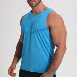 Mens Quick Dry Slim Fit 100% Polyester Vests Logo Custom Tank Top Fitness Running Men Gym Tank Top Men's Vests