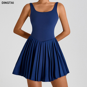 Venta al por mayor Faldas DE TENIS Una pieza Sin espalda Ropa deportiva Golf Tight Sports Dress Ropa de mujer Ropa de tenis - Product Image 3