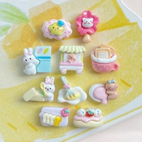 Mini camion de cuisine Ours en résine, jouet dessin animé, accessoires DIY pour manucure, pince à cheveux, colle crème, bijoux