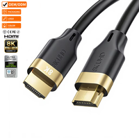 Câble HDMI 2.1 Justlink 8K60Hz 48 Gbps 4K144Hz plaqué or avec VRR ALLM EARC pour HDTV, moniteur, ordinateur portable, PC