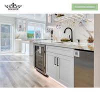 Armoires de cuisine modulaires sur mesure Goldtop, évier, panneau mélaminé, granit artificiel, écologique, ignifuge, durable, haute qualité, appartement