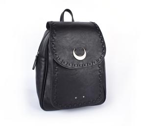 하이 퀄리티 여자의 검은 PU 가죽 배낭 대용량 유행 책가방 휴대용 레저 가방 - Product Image 1