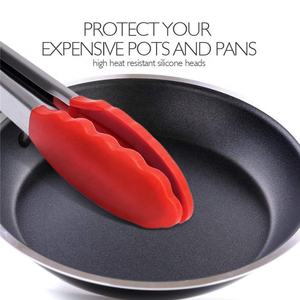 12 inç eşyaları silikon kauçuk uzun boyutları özel Logo ağır barbekü gıda maşası - Product Image 4