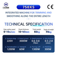 Machine intégrée de ponçage et de découpe automatique des bords Wanjia 750XS, certifiée CE, équipement de travail du bois de haute précision