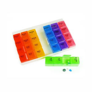 NBBLUESKY Notebook Style 7-Color Rainbow Travel Pill Storage Box 28 Grid Colorful Pill Box Hecho <span class=keywords><strong>de</strong></span> plástico duradero - Product Image 6