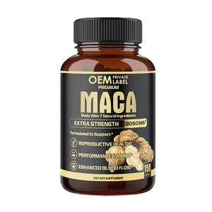 Özel etiket toptan Premium Maca kapsüller ile karabiber ashashandha Vegan organik Maca kök tozu enerji bağışıklık desteği