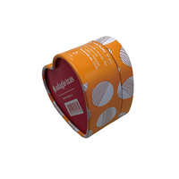 Boîte en métal vide en forme de cœur orange avec couvercle, motif à pois, décorative, vente en gros, directement de l'usine, approvisionnement en vrac