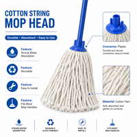 Tête de balai en coton légère, professionnelle et durable, outils de nettoyage ménager personnalisés, tête de balai en coton de remplacement, recharge