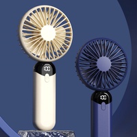 Ventilateur miniature portable à affichage numérique personnalisable, rechargeable par USB, ventilateur électrique à batterie pour bureau, extérieur