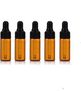 Transparent Amber Glass Essential Oil Serum Eye Drop <b>Sample</b> <b>Bottles</b> Hot Stamping Screw/Dropper Cap 1ml/2ml/3ml/5ml Capacities - Product Image 2