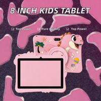 Nouvelle arrivée : tablette éducative pour enfants 7 pouces, processeur octa-core, étui en silicone motif dinosaure, antichoc, grand écran HD, portable, Android 8.1