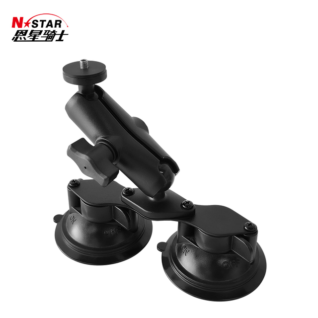 Professional Heavy-Duty 90mm Metal Arm Camera Car Mount Single or Double Suction Cup Installation Base for GOPRO Cameras