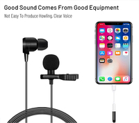 Microphone Condensateur Professionnel avec Écouteur Micro-Cravate sans Fil Micro Cravate Lavalier